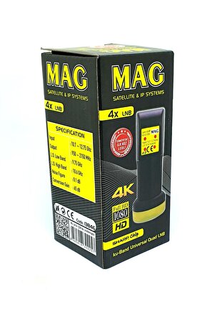 Mag Full HD 4K Ledli Quad LNB 0.1dB - Kargo Ücretsiz