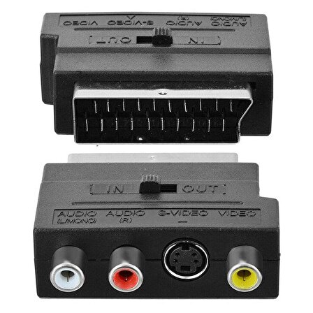 Elektromer Scart Adaptör Switch'li (İn-Out) 1143