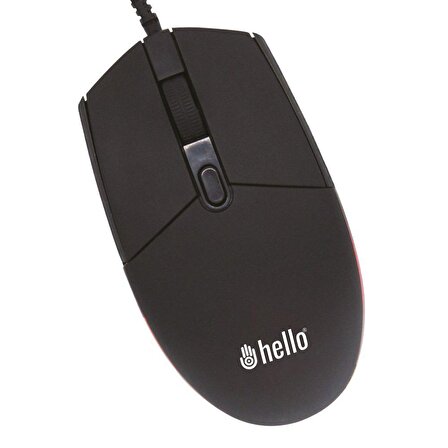 Hello HL-2573 Işıklı Kablolu Oyuncu Klavye + Mouse Combo Set