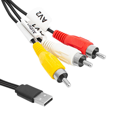 3 RCA + USB ÇEVİRİCİ 1.2 METRE KABLO USB TO 3 RCA (SECONDER HY7024)