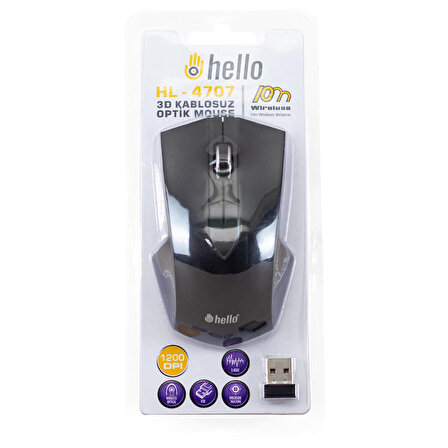 HELLO HL-4707 2.4GHZ 1200DPI 3D KABLOSUZ OPTİK MOUSE