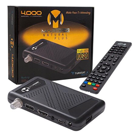 MAGBOX NATURAL PLUS FULL HD + USB MİNİ HD UYDU ALICISI TKGSLİ + YOUTUBELU
