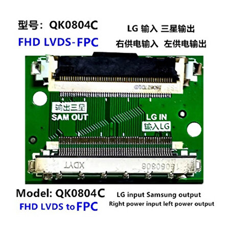 LCD PANEL FLEXİ REPAİR KART FHD LVDS TO FPC LG İN SAM OUT QK0804C