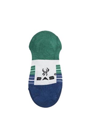 2AS Yeşil Mavi Çizgili Babet Çorap