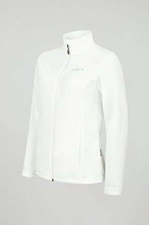 2AS Peridot Tam Fermuarlı Kadın Polar Sweatshirt Beyaz 2ASPRD11050