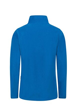 2AS Peridot Tam Fermuarlı Kadın Polar Sweatshirt Mavi