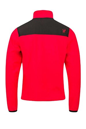 2AS Petan Yarım Fermuarlı Parçalı Erkek Polar Sweatshirt Kırmızı 2ASPET1105127