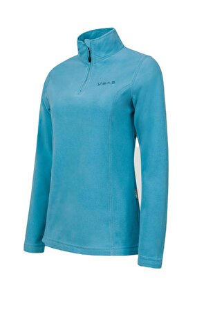 2AS Pinna Yarım Fermuarlı Kadın Polar Sweatshirt Açık Mavi