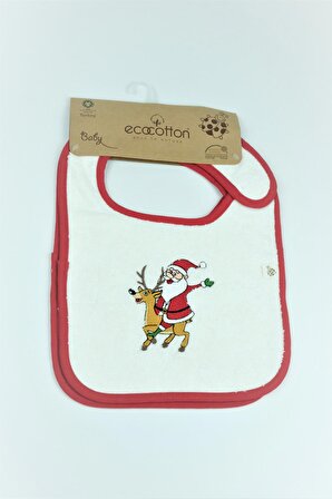 Ecocotton Noel Baba Santa Claus Önlük 2'Li