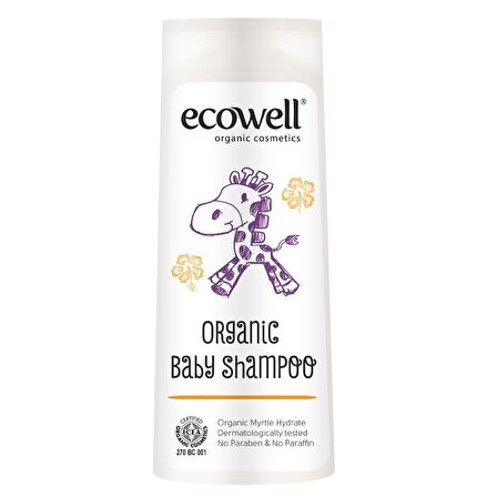 Ecowell Göz Yakmayan Organik Yenidoğan Uyumlu Saç ve Vücut Şampuanı 300 ml