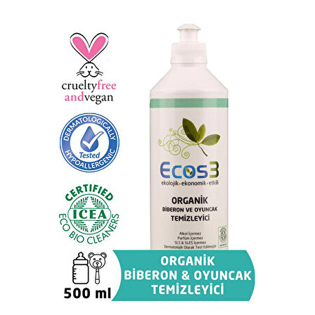 ECOS3 Organik Biberon Ve Oyuncak Temizleyici 500 ml