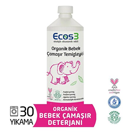 Organik Bebek Çamaşır Temizleyicisi (1000 ml) - Ecos3