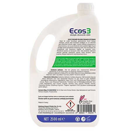 Ecos3 Sıvı Elde Yıkama Deterjanı 2500 ml 