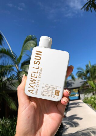 Axwell Sun Care Cream 50+ Faktör Leke Karşıtı Tüm Cilt Tipleri İçin Renksiz Güneş Koruyucu Krem 2x125 ml
