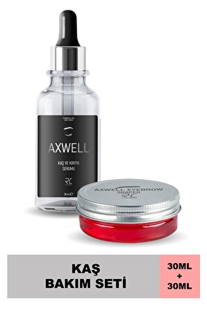 Axwell Kaş Şekillendirici Wax (Kaş Sabitleyici) 30ml& Kaş Kirpik Güçlendirici, Besleyici, Uzatıcı, Dolgunlaştırıcı Bakım Serumu 30ml