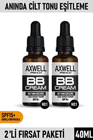 Axwell Leke Karşıtı BB Krem 20ml No: 1- 2'li Fırsat Paketi