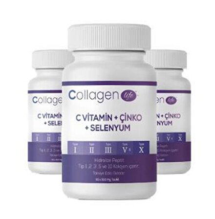 Collagen Life 5 Tip Kolajen 90 Tablet x 3 Adet