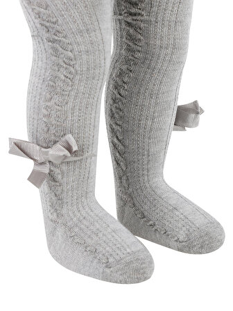 Artı Kız Bebek Külotlu Çorap 0-12 Ay Gri