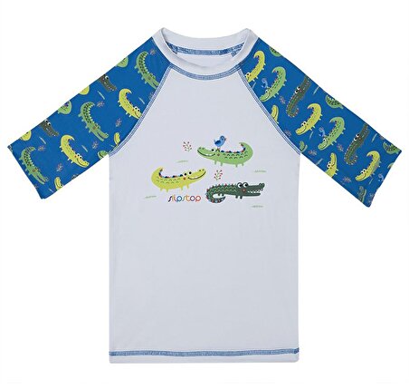 T21120027-R Slipstop Alligator T-Shirt Çocuk T-Shirt Beyaz