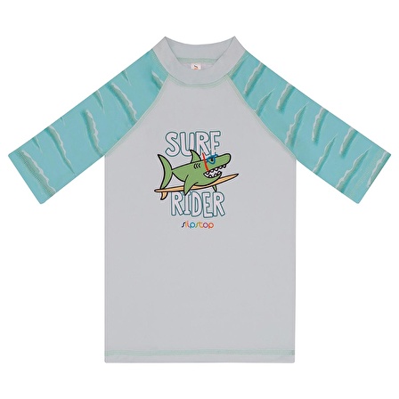 SlipStop Surf Rider T-shirt Mavi Çocuk Tshirt