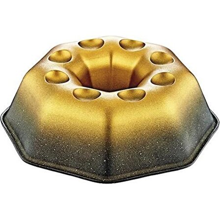 OMS Döküm Granit 8 Köşeli Kek Kalıbı Gold 3242