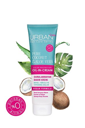 Urban Care Coconut & Aloe Vera Oil-In-Cream Renk Koruyucu Boyalı Saçlar İçin Sülfatsız Durulanmayan Saç Kremi 150 ml