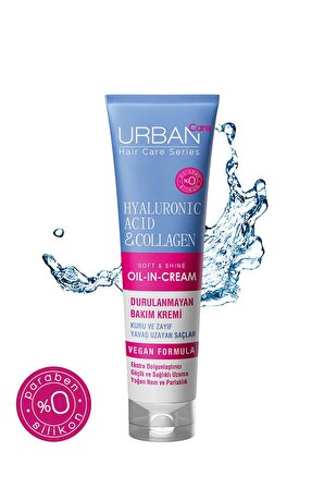 Urban Care Hyaluronic Acid & Collagen Hızlı Uzatma Etkili Kuru Saçlar İçin Sülfatsız Durulanmayan Sıvı Saç Kremi 150 ml