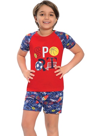 Little Frog Şortlu Erkek Çocuk Pijama Takımı Spor