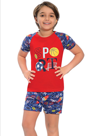 Little Frog Şortlu Erkek Çocuk Pijama Takımı Spor