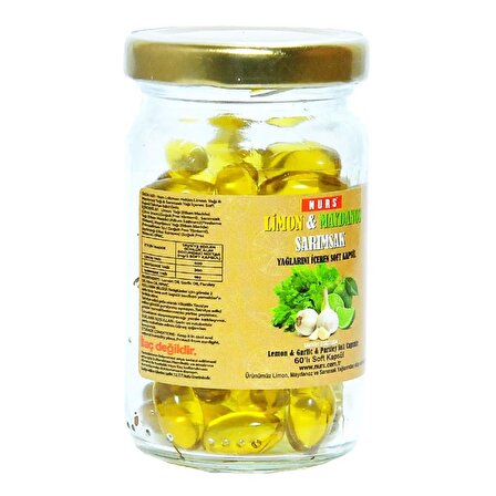 Nurs Limon Maydanoz Sarımsak Kürü 60 Softjel Yumuşak Kapsül