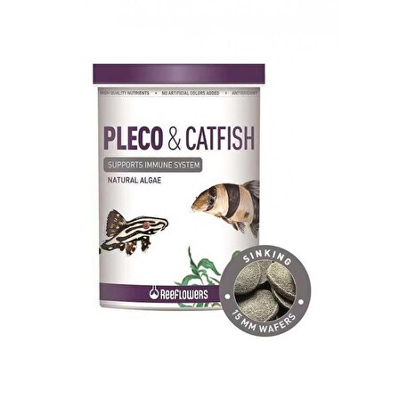 Reeflowers Pleco-Catfish Çöpçü Vatoz Kedi Balık Yemi Hap Form 15mm 150ml 78gr