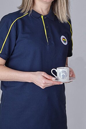 Fenerbahçe Lisansli Lacivert Logo 2'li Kahve Fincan Takimi-Fb