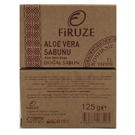 Firuze Aloe Vera Sabunu 125gr Kostiksiz Doğal Sabun