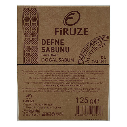 Firuze Defne Sabunu 125gr Kostiksiz Doğal Sabun