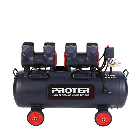 Proter 100 Lt 4 Hp Yüksek Hızlı Sessiz Yağsız Hava Kompresörü