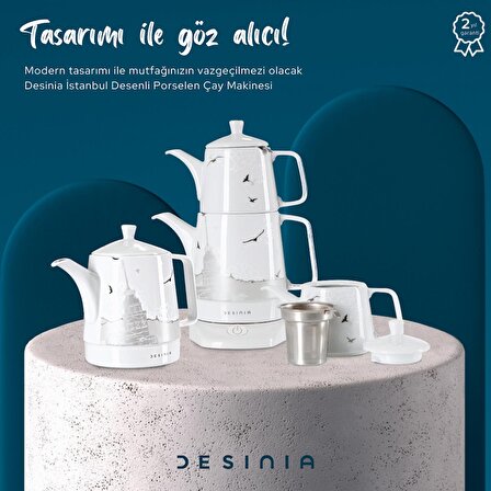 Desinia 1800 W Çay Makinesi Beyaz 