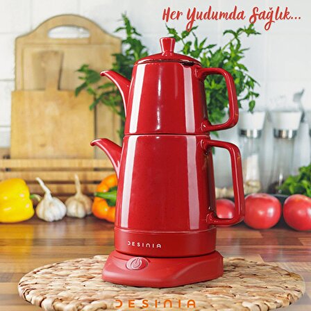 Desinia 1800 W Çay Makinesi Kırmızı 