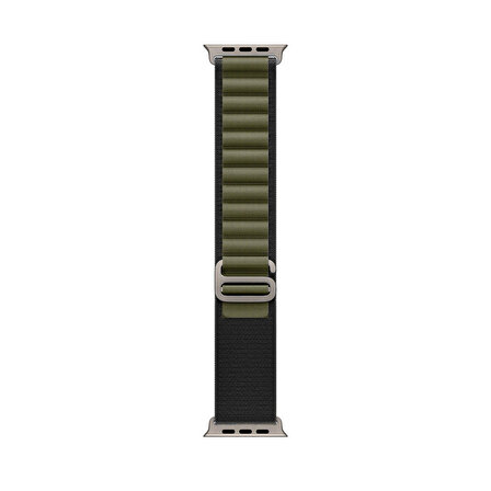 Global 42-44mm Yeni Nesil Apple Uyumlu Akıllı Saat Kordonu Hasır Kancalı Siyah Yeşil