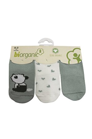 Bibaby Biorganic Elegant Panda 3'Lü Çorap 68358 Yeşil