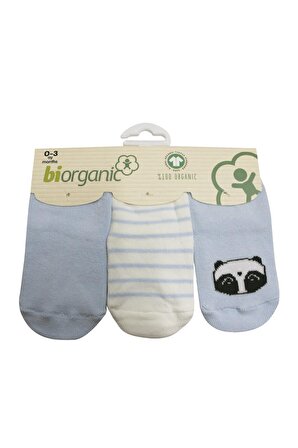 Bibaby Biorganic Clever Boy 3'Lü Çorap 68359 Mavi