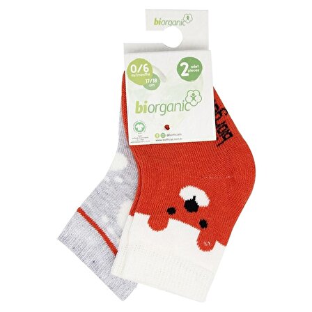 Biorganic Happy Bear 2'li Bebek Çorabı 68409