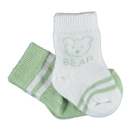 Bibaby Biorganic Bear 2'Li Kız Çorap 68412 Yeşil