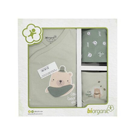 Bibaby Biorganic Hug Me Bear 5'Li Hastane Çıkış Seti 62263 Yeşil