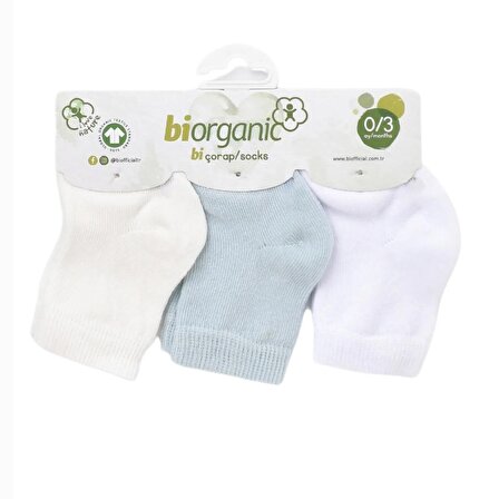 Biorganic Summer Unisex 3'lü Bebek Çorabı 68452