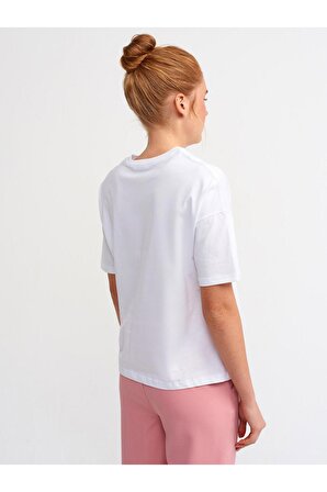 Kadın  Beyaz Basic T-shirt 3683