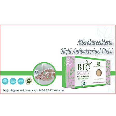 Biosoapy Antibakteriyel Ve Antiseptik Kekik  kalıp sabunu Doğal Hijgen 100 grx3 adet