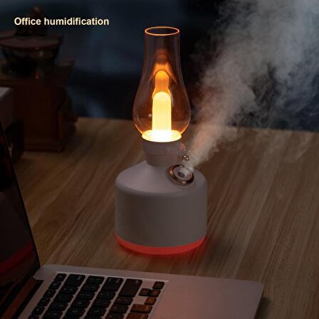 Inovaxis Şarjlı Nostaljik Işıklı Rgb Led Gece Lambası Aromatik Hava Nemlendirici Buhar Makinası