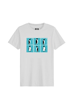 Penguin Erkek Beyaz Baskılı T-shirt