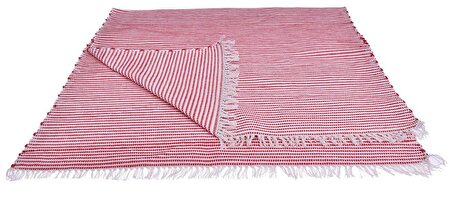 Kustulli Setenay El Dokuması Penye Kilim Kırmızı/Pembe 100x200 cm K0648 (S1/R14)