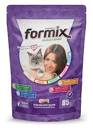 Formix Somonlu Kısırlaştırılmış Kedi Pouch 85 Gr